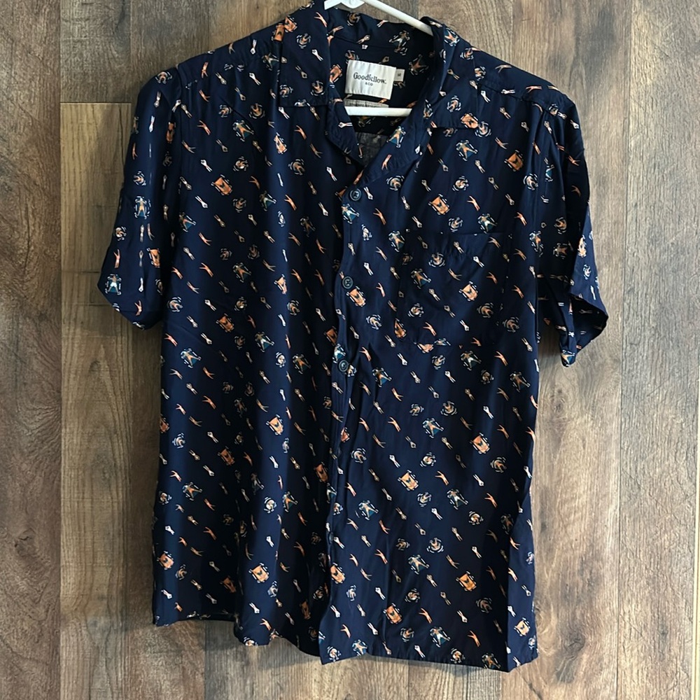Goodfellow & Co - Button Down Shirt - Navy Swimmer Design